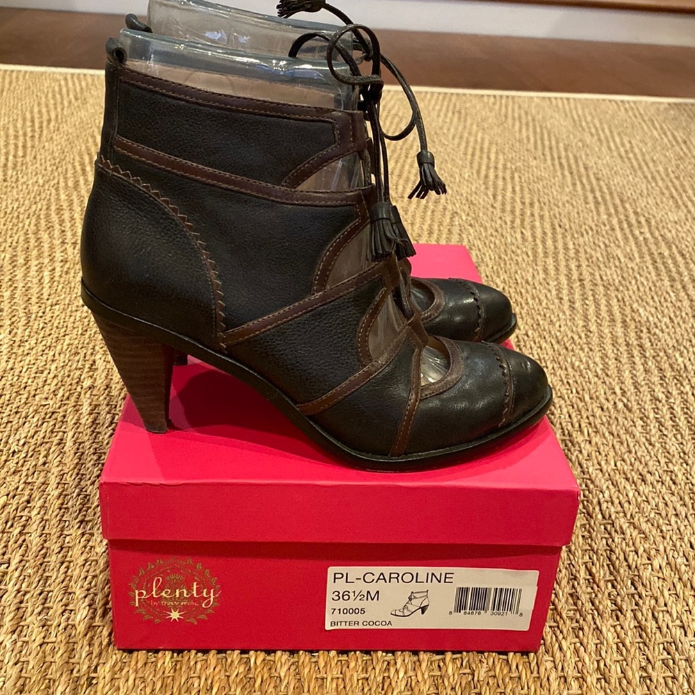Plenty Leather Lace Up Booties